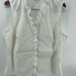 Foxcroft Gwen Ruffled Sleeveless Shirt